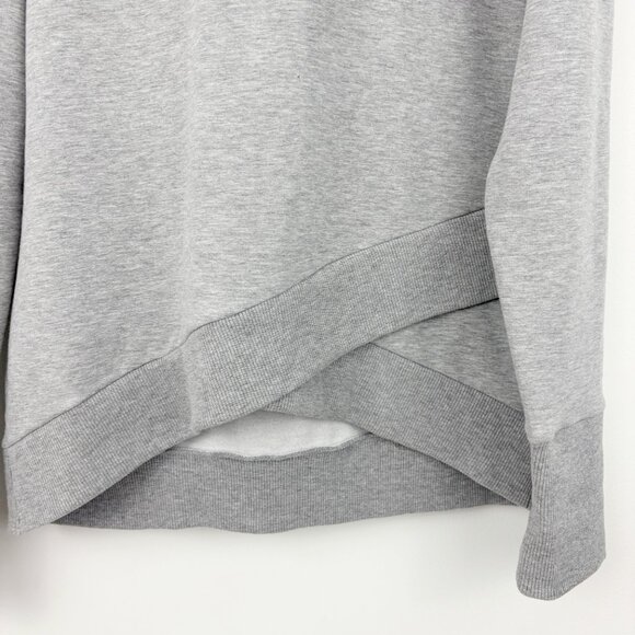 Marcella Geneva Sweatshirt Size L Hoodie Melange Gray Tulip Hem Thumbhole Cotton - Picture 5 of 11